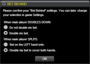 bet behind inzetten blackjack